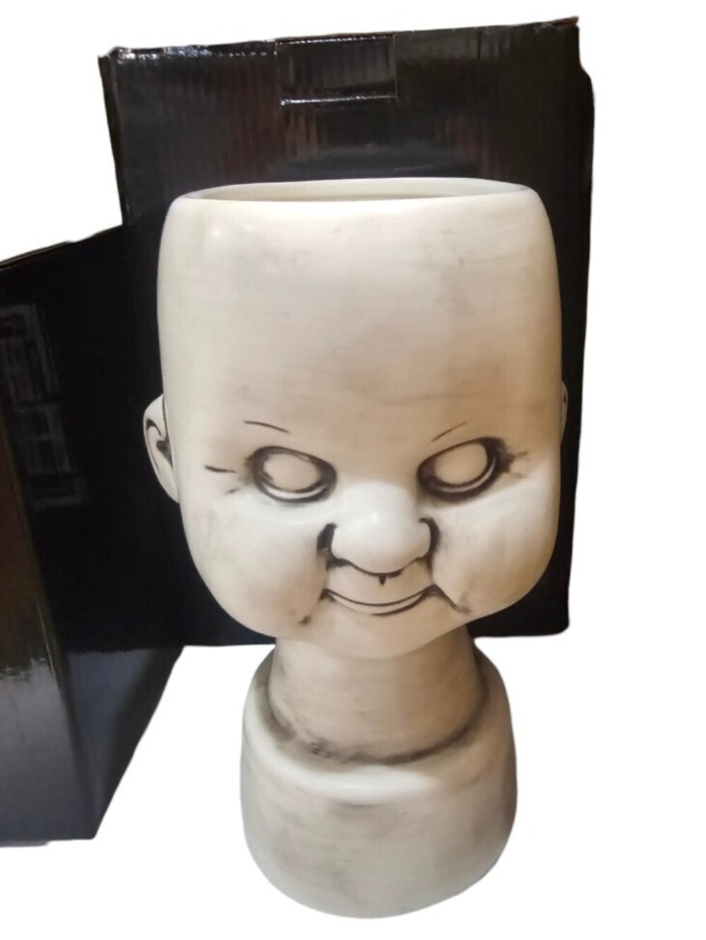 Killstar Baby Doll Head White Ceramic Vase 8.6" NEW In Box